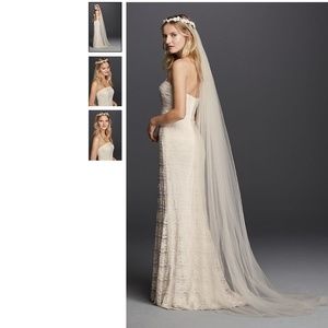 David's Bridal One Tier Cathedral Veil